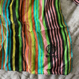 Vintage Mango MNG rainbow striped scarf